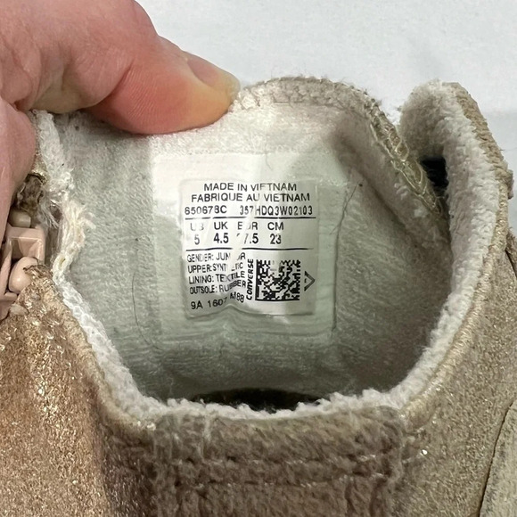 Chuck Taylor Converse All Star Hi Tops - Gold Glitter, Tan Faux Suede - size 5 - Picture 6 of 14